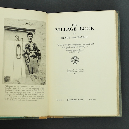 Henry Williamson: The Village Book, 1930 – signed limited edition. £95