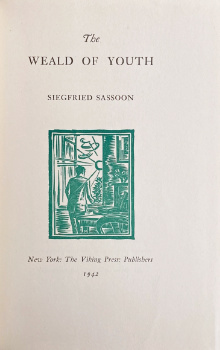 Siegfried Sassoon: The Weald of Youth, 1942 – from the libraries of Siegfried and George Sassoon. £125