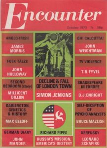 Upper wrapper of the October 1970 issue of Encounter: a red, green, black and white design
