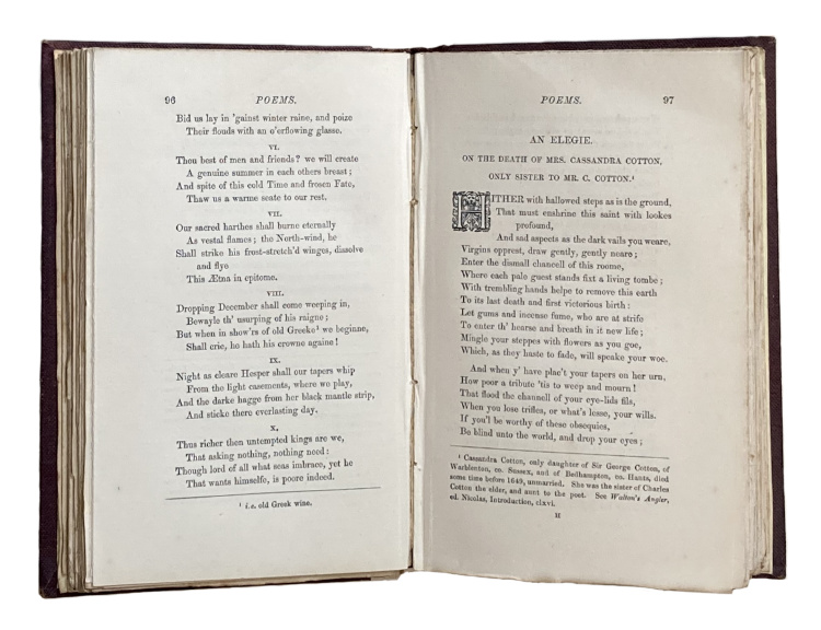 Richard Lovelace: Lucasta. The Poems…, 1864 – 1st ed. thus, partially unopened. £95